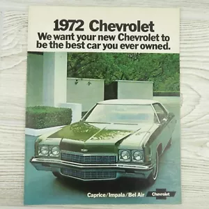Chevrolet - Caprice, Impala, Bel-Air - 1972 - Brochure, Concessionaria - Colore - Vintage - Foto 1 di 11