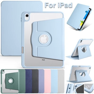 For iPad 5/6/7/8/9/10/11th Gen A16 Mini Air Pro leather silicon flip back case - Image 1 of 4