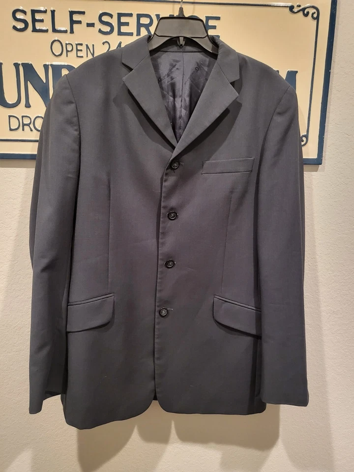 Traje de lana virgen Dolce & Gabbana para hombre talla 38R azul 4 botones traje chaqueta Foto 1 de 4