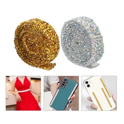  2 Packs Selbstklebendes Strassband Dekoband DIY -Kleidungszubehör - Bild 1 von 4