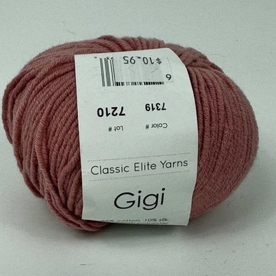 Hilos Clásicos Elite Gigi 100% Algodón Rosa Rubor #7319 Worsted DK Tejido Crochet Foto 1 de 4