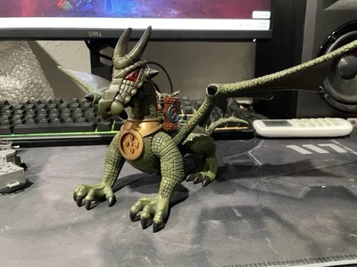 Mega Bloks Dragons Series Green Black Dragon Figure With Orc Rider Mini 12” - Image 1 of 3