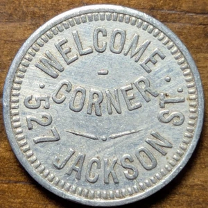 Seattle, Washington WA Welcome Corner 527 Jackson St. Gut für 5 ¢ Handelsmedaille - Bild 1 von 4