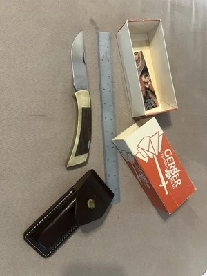 Cuchillo Gerber Sportsman III 3 Madera Nuevo de Lote Antiguo En Caja Versión Más Grande Jumbo Lockback Foto 1 de 4