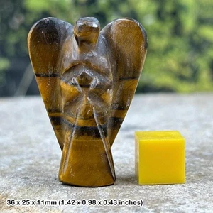 Tiger eye pocket angel - spiritual healing crystal mineral, authentic - Picture 1 of 1