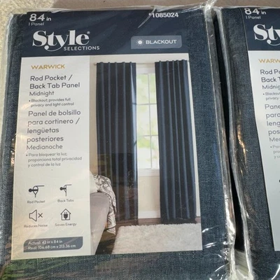 Curtains Blackout Panel (2) Warwick 84' Noise Reducing Energy Saving  - Image 1 of 4