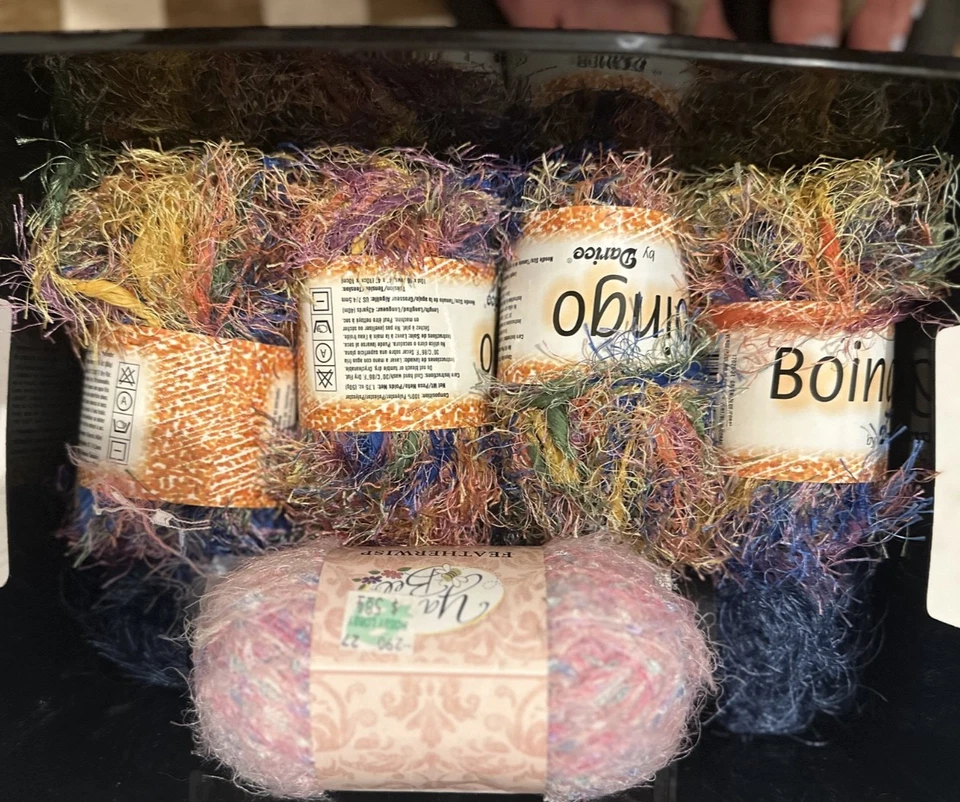 Lot of Eyelash & Novelty Yarn – Darice Boingo, La Bella, Mixed Colors - Image 1 of 3