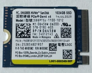 SANDISK SOLID STATE DRIVE 1TB 1024GB SSD PCIe NvMe Gen 4x4 SDEPTSJ-1T00-1012@@@@ - Picture 1 of 2