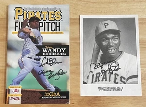 Manny Sanguillen handsigniertes Programm und Foto Pittsburgh Pirates Lot von 2 Autos - Bild 1 von 1