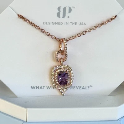 Bomb Party OG Necklace "Gleeful In The Sun" NK88110 Amethyst on Rose Gold - Image 1 of 4