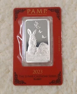 2023 Pamp Lunar Rabbit Silver Bar - 1 Oz - Picture 1 of 1
