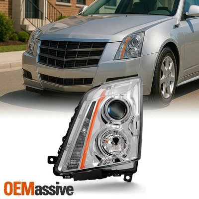 Fits 2008-2014 Cadillac CTS Left Driver Side Projector Headlight Light 08-14 - Image 1 of 4