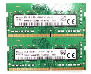LOT 2x 8GB (16GB) SK Hynix HMA81GS6DJR8N-VK N0 AD PC4-2666V SODIMM Memory - Picture 1 of 2