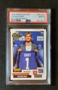 Tarjeta de novato Jaxson Dart 2025 PSA 10 NFL Draft Night New York Giants - Imagen 1 de 2