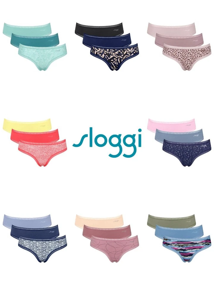 Sloggi Hipster Briefs Knickers GO Crush Brief 3 Pack Organic Cotton Briefs - Изображение 1 из 1