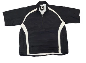 Footjoy Giacca a vento manica corta 1/2 zip uomo grande nero Footjoy Golf - Foto 1 di 9