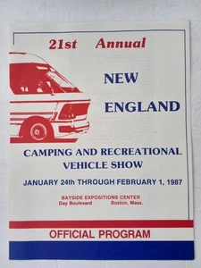 21st Annual New England Camping & RV Show 1987 Boston MA Official Program - Picture 1 of 23