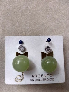 Orecchini Argento 925, con pavè di Zirconi e Agata - Foto 1 di 1