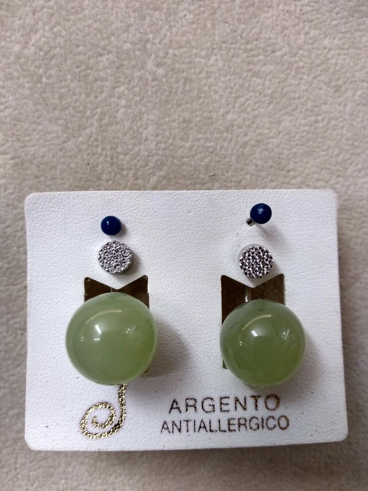 Orecchini Argento 925,  con  pavè di Zirconi e Agata  - Immagine 1 di 1