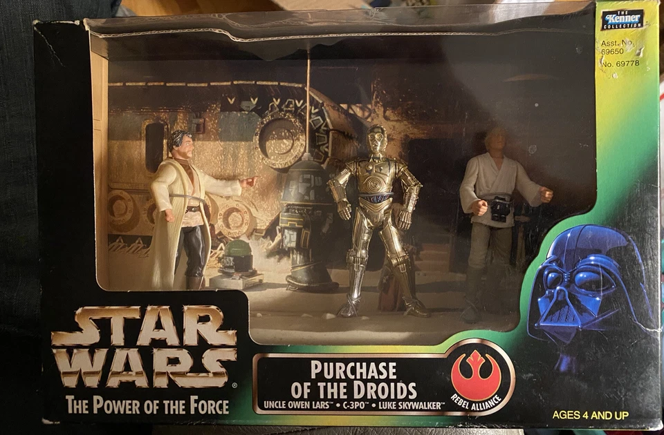 Star Wars Potf2 Purchase of The Droids Action Figure Set Kenner 1997 C3po Luke