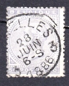BELGIUM #48 USED 50c VIOLET KING LEOPOLD II - Picture 1 of 2