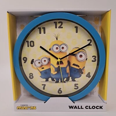 Illumination Presents THE MINIONS: Wall Clock -Analog Display- Blue Yellow - Image 1 of 4