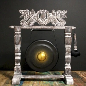 Small Healing Gong in Stand - 25cm Dia - Black - Picture 1 of 7