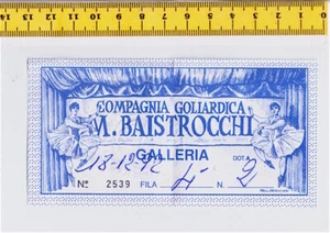 COMPAGNIA GOLIARDICA BAISTROCCHI - GENOVA - 1992 biglietto teatro  - Imagen 1 de 1