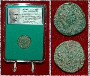 Moneda Imperio Romano GORDIANO III Tres Estándares en Reverso Nicea Bitinia Como Nueva - Imagen 1 de 4