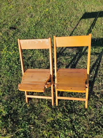 Vintage Oak Snyder Wood Folding Chairs Lot of 15 Cover