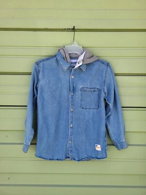 Jaqueta DENIM AZUL ZARA Masculina Bolsos Algodão Tamanho 10 anos 140 cm #5765A DEFEITO!! - Imagem 1 de 4