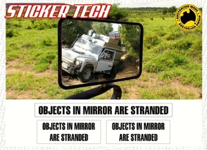 OBJECTS IN REAR VIEW MIRROR ARE STRANDED OFFROAD 4X4 4WD VINYL STICKER DECAL - Picture 1 of 1