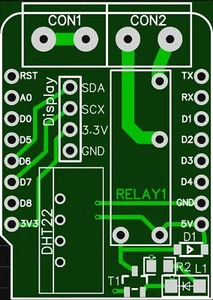 2X Relay, Sensor, Display Shield für/for WEMOS D1 Mini WIFI Modul(e) - Bild 1 von 2