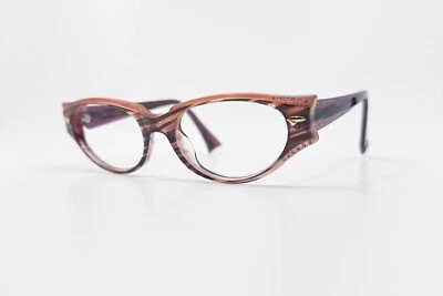 Gafas Jean Lafont Eldorado 857 marco púrpura a rayas Francia 52[]17 142 16849 Foto 1 de 4