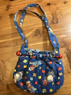 Cartera hecha a mano con varillas de madera Raggedy Ann & Andy bolso de mano vintage niños Foto 1 de 3