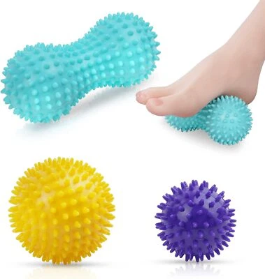 URAQT Massagebälle Faszienball 3er Set Igelball Set Spiked Massage Ball Hart