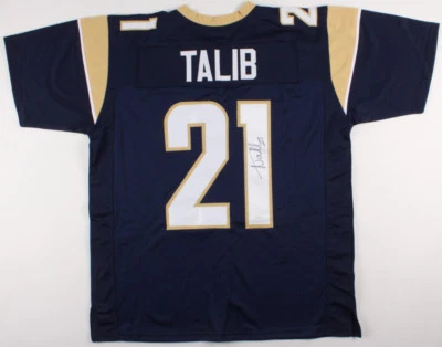 Camiseta azul firmada por Aqib Talib de los Rams de Los Ángeles (JSA) 4xPro Bowl (2013-2016) D.B. Foto 1 de 4