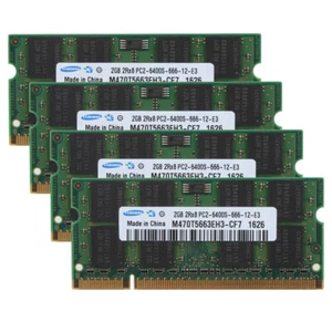 4pcs Samsung RAM 2GB 2Rx8 PC2-6400 DDR2 800Mhz CL6 200pin SODIMM Laptop Memory - Picture 1 of 8