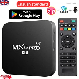 5G MXQ-PRO 4K HD Android 10.0 Smart TV Box Dual-WIFI 2.4/5G 3D + 8GB 🔥SALE!! UK - Picture 1 of 10