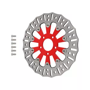 Rotor de freno delantero 299 mm para Harley-Davidson Iron 883 Fat Bob 2014-2021 rojo - Imagen 1 de 12