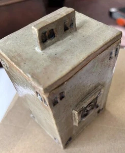 Vintage glasierte einzigartige Keramik quadratische Box mit Deckel 6" Schmuck, Aufbewahrung, Glas Deko - Bild 1 von 16