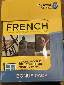 Sealed Rosetta Stone French Francais Bonus Windows Mac OSX Lifetime Software - Picture 1 of 3