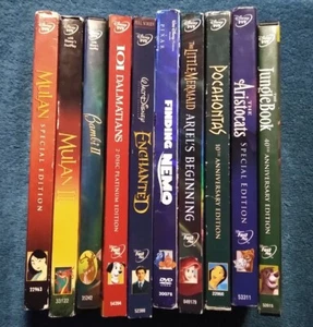 Lot Of 10 Disney DVDs NEMO, MULAN, BAMBI 2, 101 DALMATIANS, POCAHONTAS, ARIEL - Picture 1 of 21