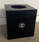 PREOWNED Chanel Counter Acrylic Black Square Tissue Holder Collectable