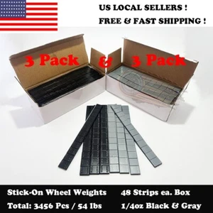 3456 Pcs 1/4oz Gray & Black Stick On Wheel Balance Weights Adhesive Tape 54 lbs - Bild 1 von 6