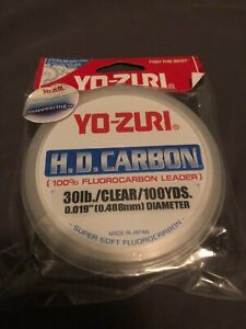 Yo-Zuri H.D. Carbon 100% Fluorocarbon Leader NEW 30 lb 100 yds