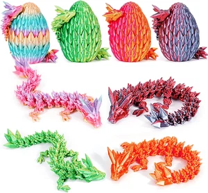 4PCS Easter 3D Printed Dragon Eggs with Dragon Inside,Easter Basket Stuffers,Eas - Picture 1 of 8