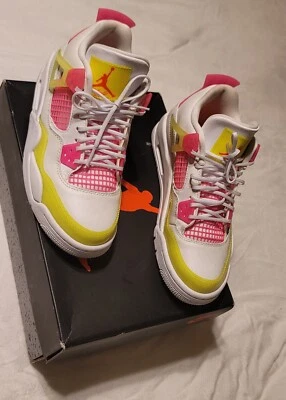 Jordan 4 ретро 4,5y 4,5 GS лимон Venom kids розовый мальчиков девочек обувь jordans nike - Изображение 1 из 4