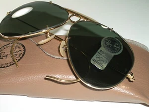VINTAGE B&L RAY-BAN L0213 GEP G15 UV WRAP-AROUNDS SHOOTER AVIATOR SUNGLASSES NEW - Picture 1 of 7