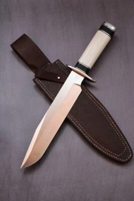 handmade high carbon D2 steel 13" bowie knife bone&resin HANDLE with steel clip - Image 1 of 3